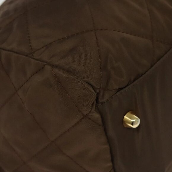 PRADA Boston Bag Nylon Brown Gold Auth sw1308 - Picture 4 of 16